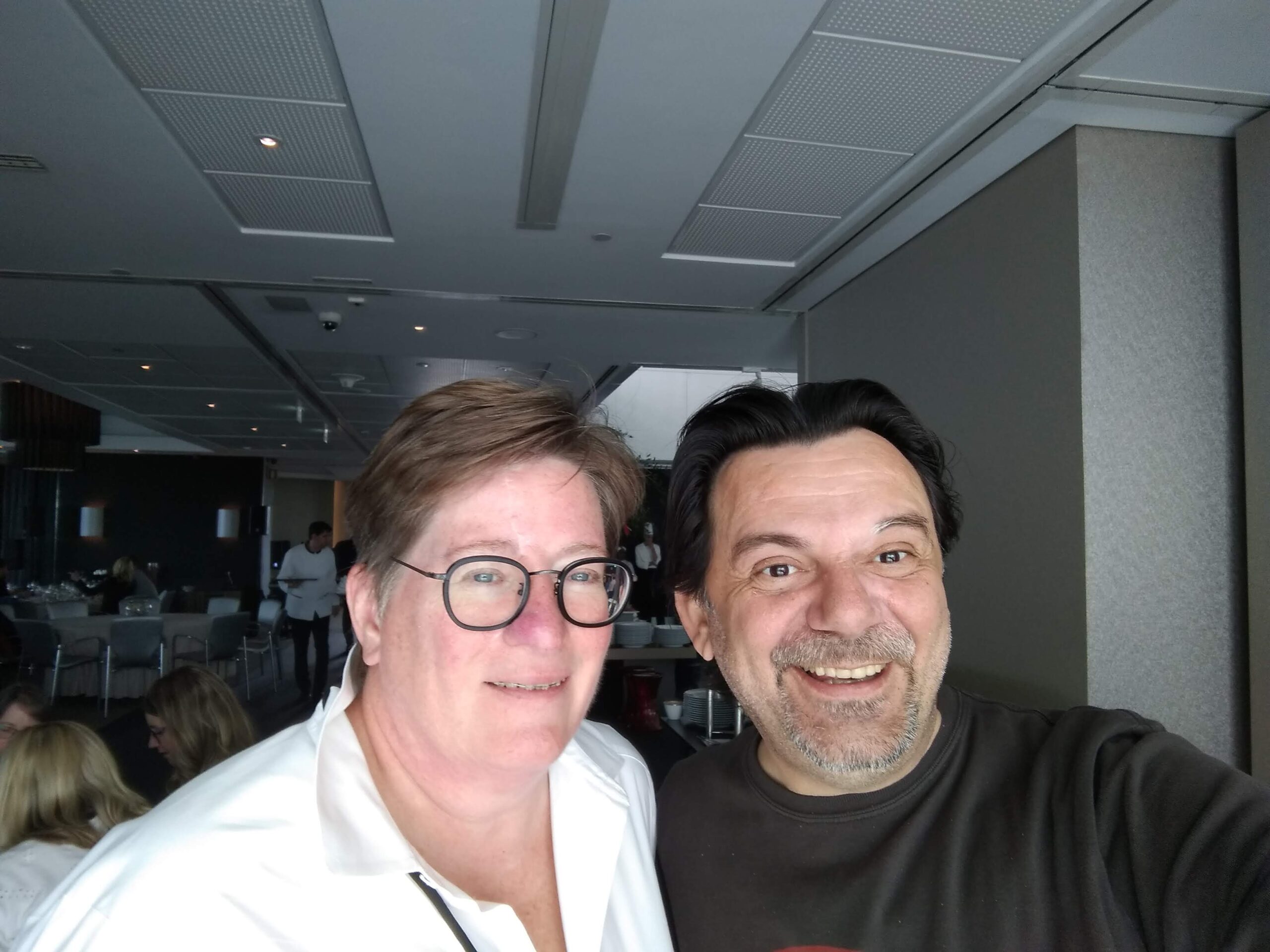 Stavros Dafnomilis, With Chris Shipley, at Lisbon Newsgeist 2018